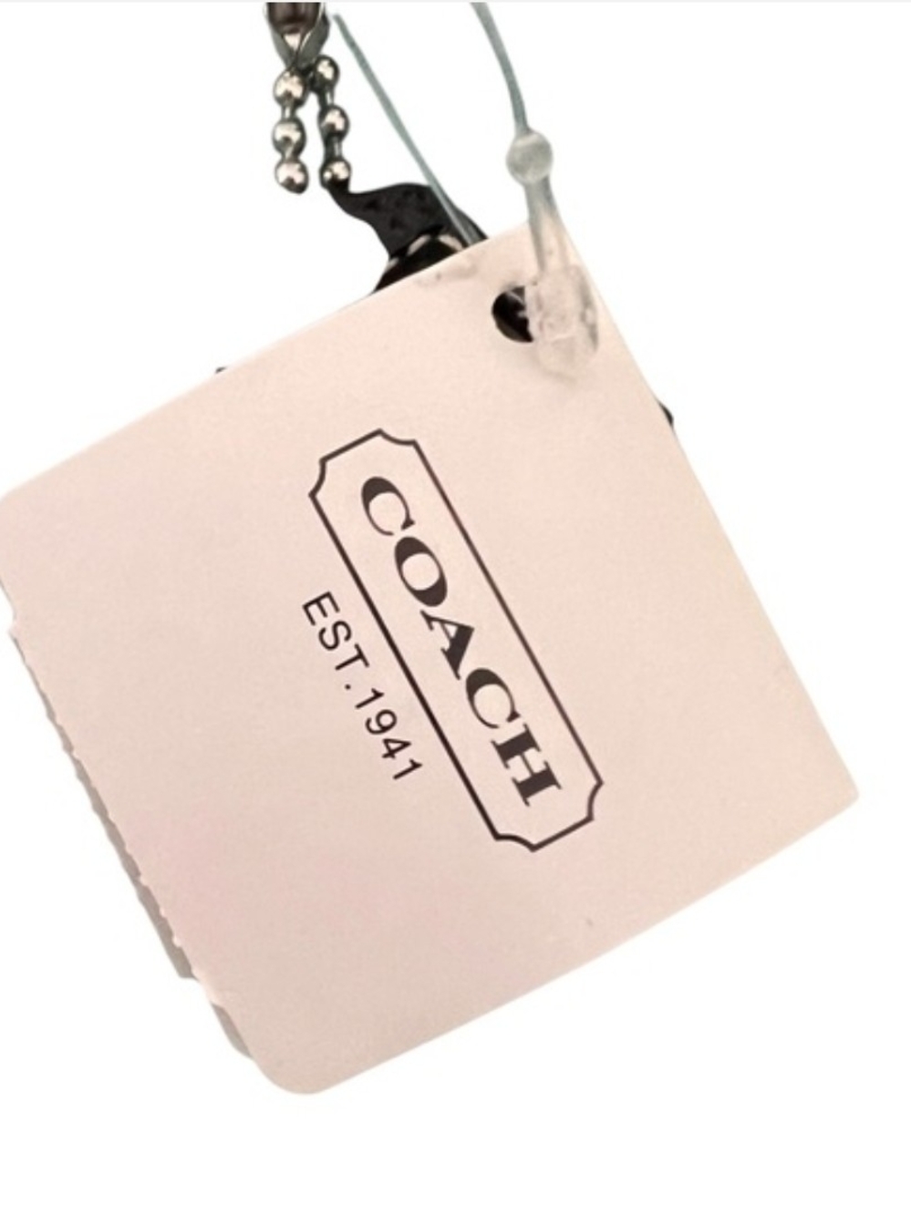 Coach NWT!  Black and Gray Signature Canvas Wristlet with Leather Trim - Picture 8 of 9